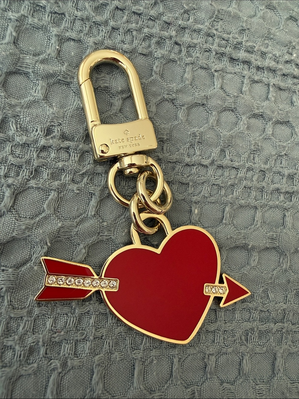 Kate Spade heart keychain bag charm